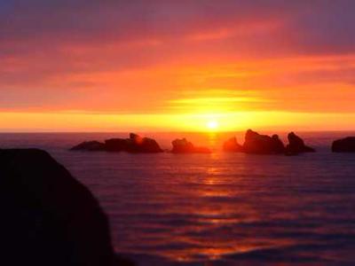 Coucher de soleil sur la mer